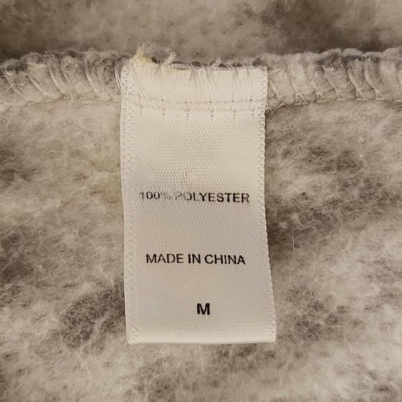 UGG Koolaburra Womens Sherpa Sweatshirt Gray White Scandinavian Pattern Size M - Picture 6 of 8